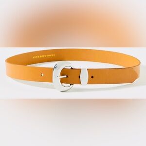 ANTHROPOLOGIE Bubble Buckle Tan Leather Belt